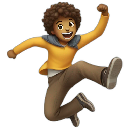 happy jumping emoji