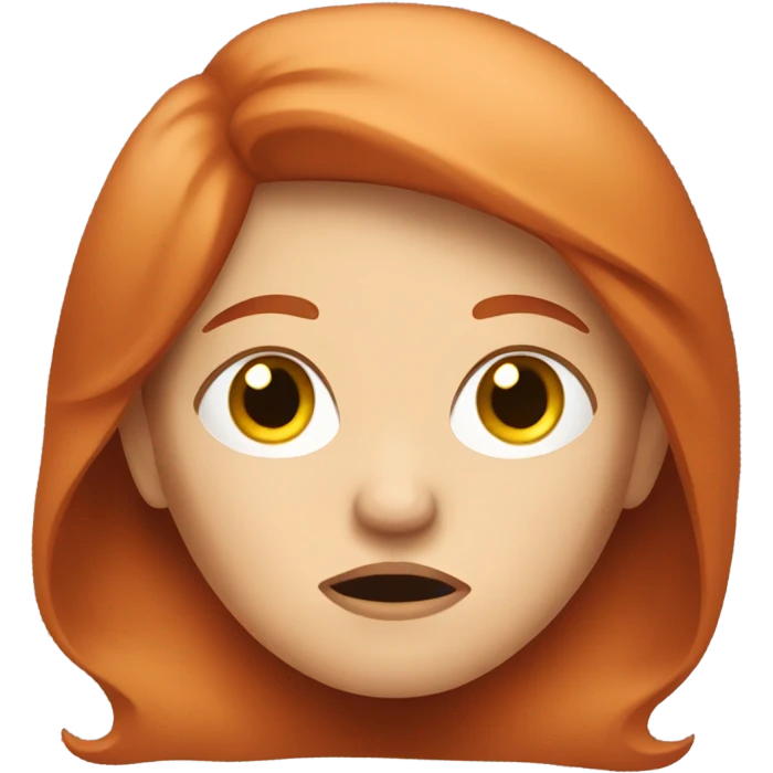 Red hair white woman disgusted emoji