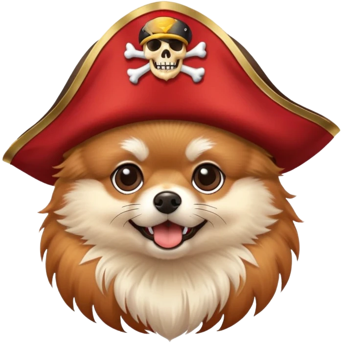 Pomeranian pirate red emoji