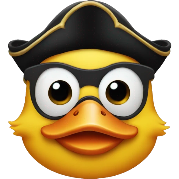duckling dressed up like Captain hook with an eyepatch  emoji