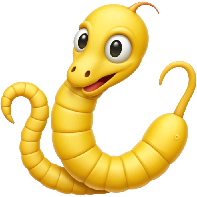 Yellow worm with a weird head emoji