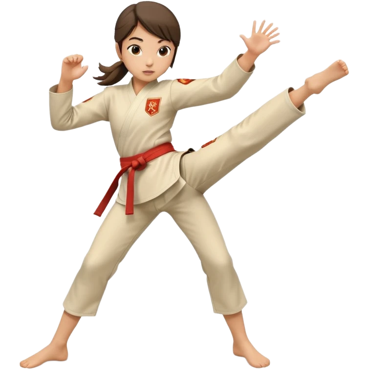 Silhouette of a kicking girl (martial arts) emoji