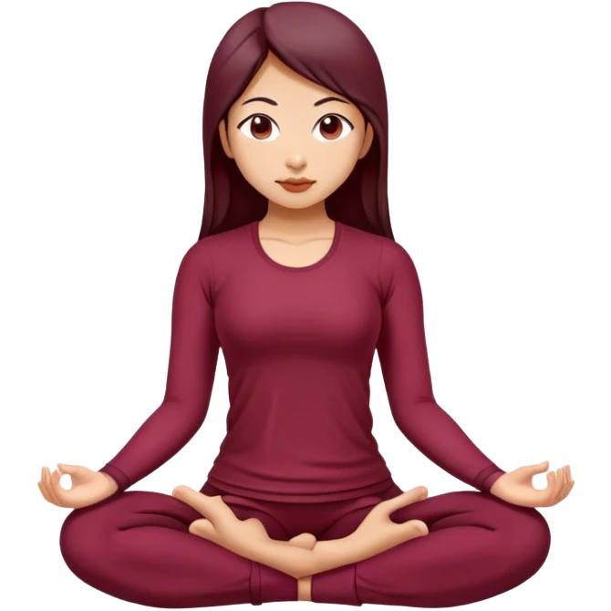 asian yoga girl Burgundy   clothes  emoji