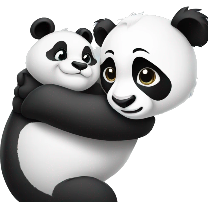 Panda and simba hugging  emoji