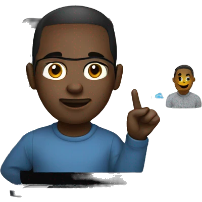 africcan Developer with jumper coding on a macbook emoji
