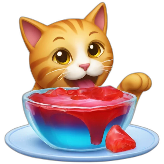 Cat eating jello emoji
