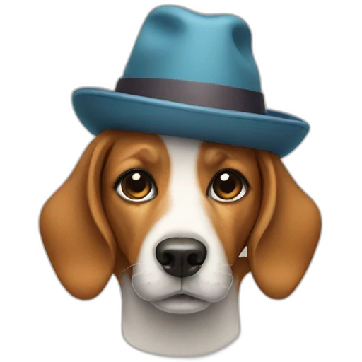 dog with hat emoji