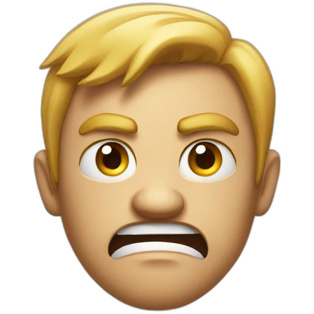 Angry but confused emoji
