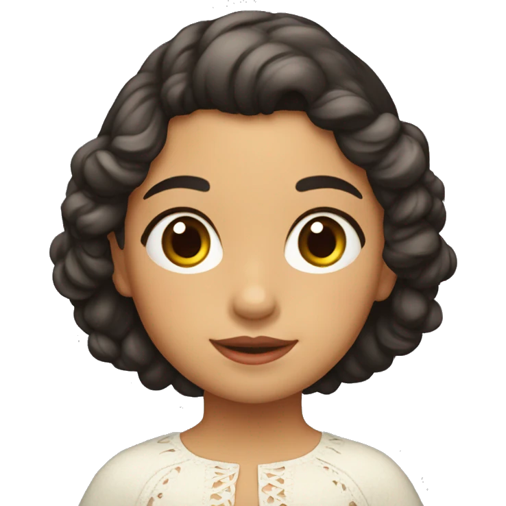 niña castaña clara pelo corto  emoji