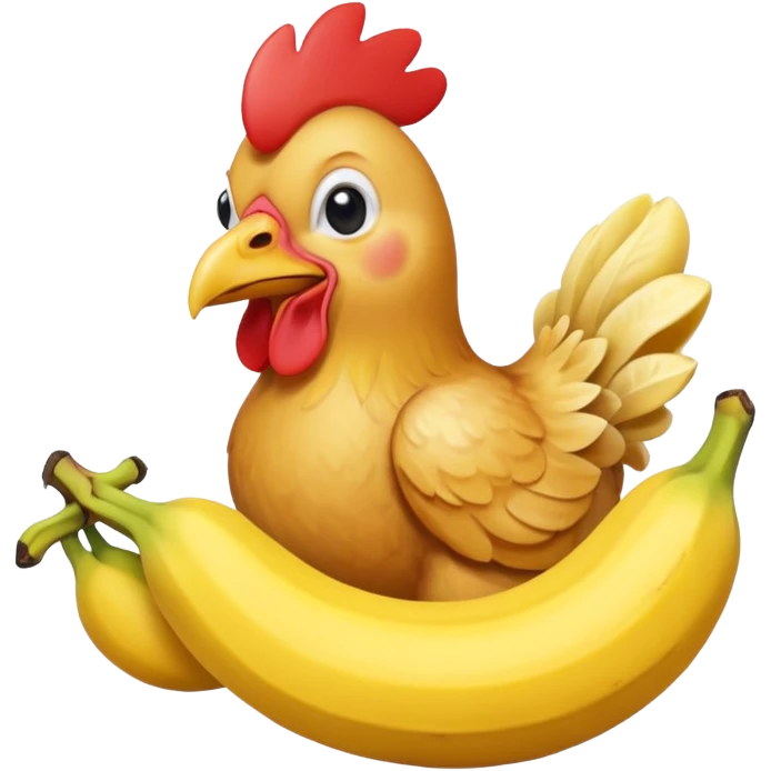 Chicken eating banana  emoji