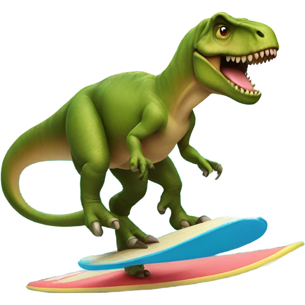 Trex riding surfboard emoji