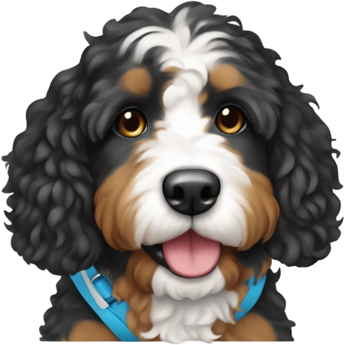 Bernedoodle in swimsuit emoji
