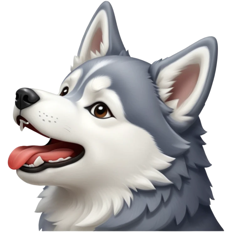 Husky howling in celebration emoji