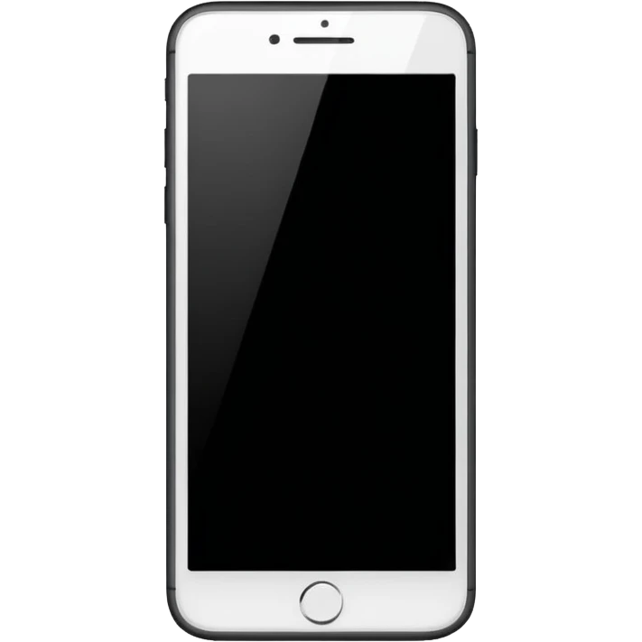 top-down view of a smartphone, blank screen, subtle screen reflection, emoji style emoji