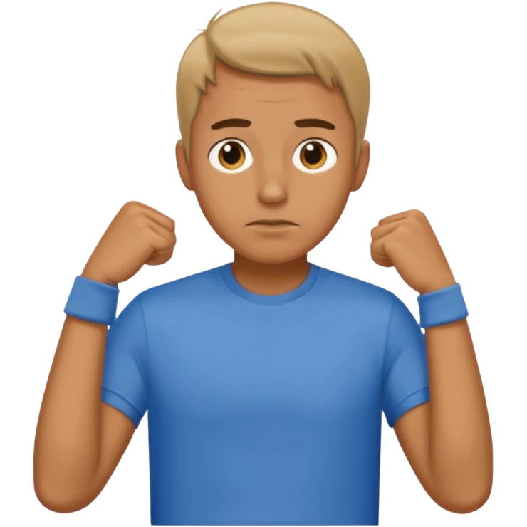 Man wearing a t-shirt and feeling cold emoji