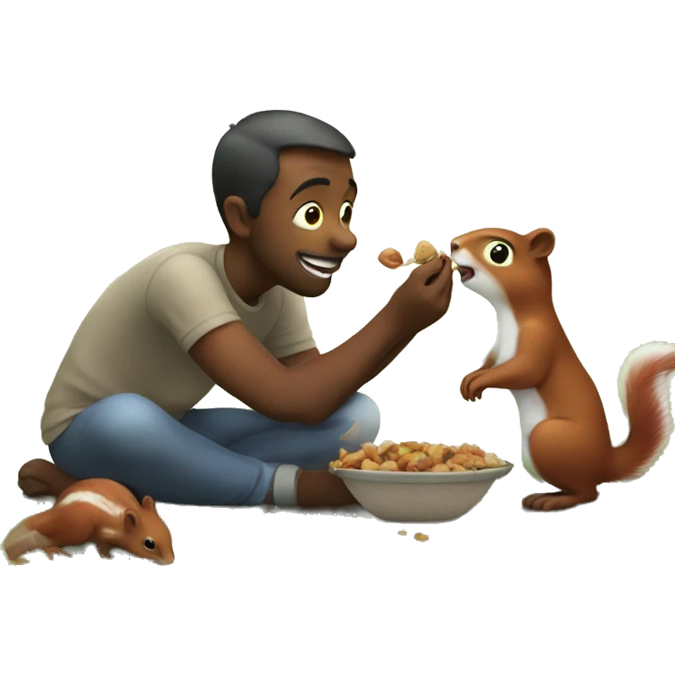 human feeding squirrels  emoji