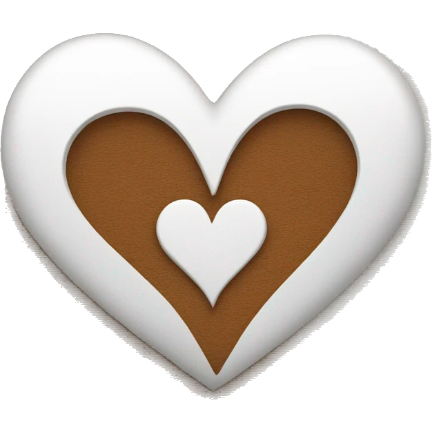 Half brown half white heart emoji