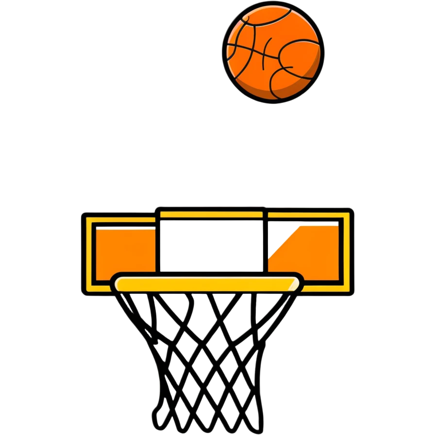 cartoon basketball with vibrant colors emoji
