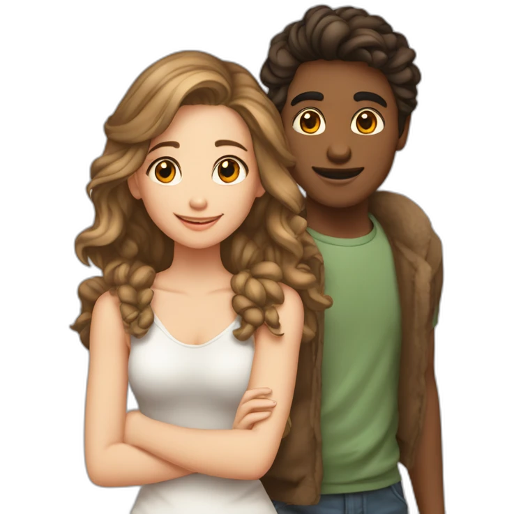 2 amoureux adolescents de la même couleur emoji