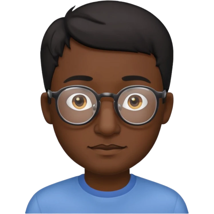 Emoli hombre con lentes poco cabello negro y nariz grande emoji