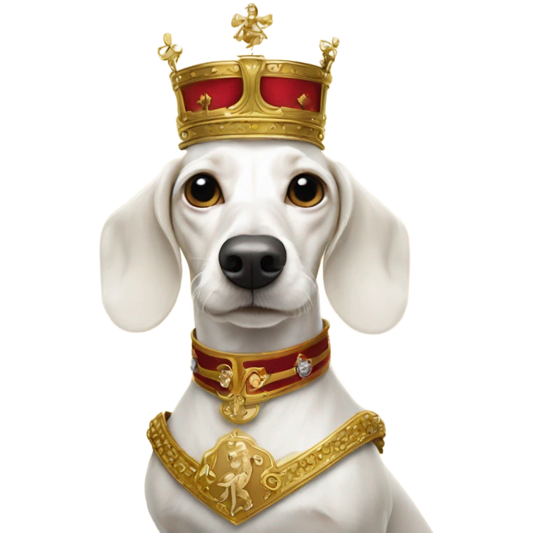 White Dachshund as Austrian emperor   emoji