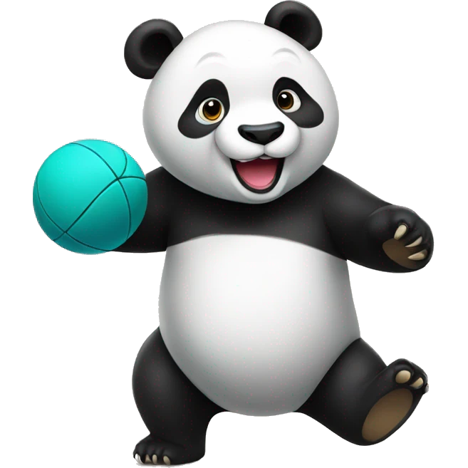 panda plays with a ball emoji
