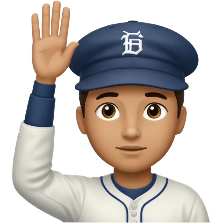 Baseball player tan skin hat saluting black under eyes emoji