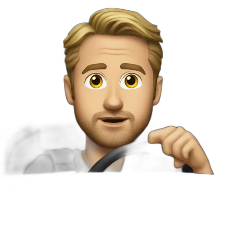 Ryan Gosling driving emoji