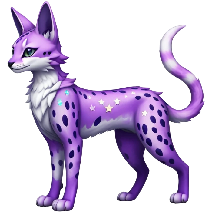 Epic Edgy Black White Purple ethereal eldritch Sergal-shiny sparkle starry Serval-Fionbri full body emoji