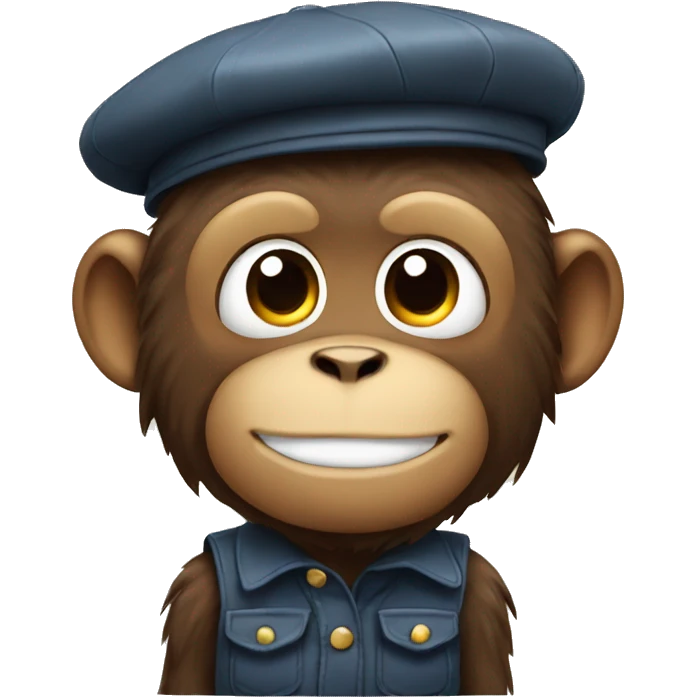Monkey wearing a beret emoji