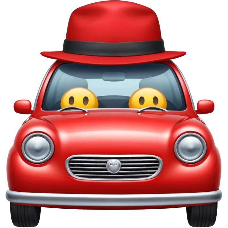 car with hat emoji