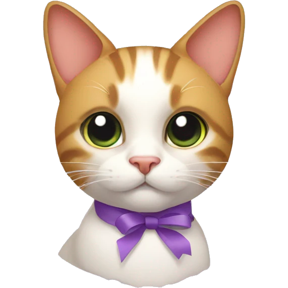 Cat with ribbon on head emoji