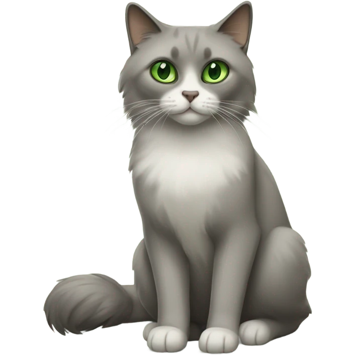 grey ragdoll cat and  brown cat with green eyes  emoji