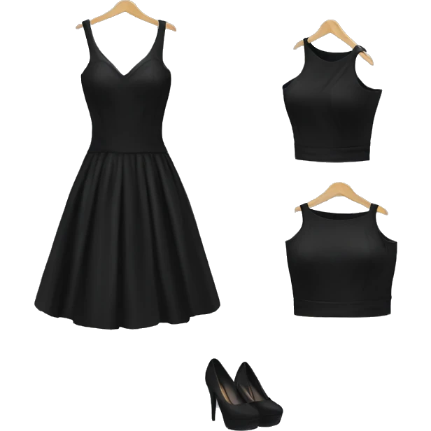 rack with black dress emoji