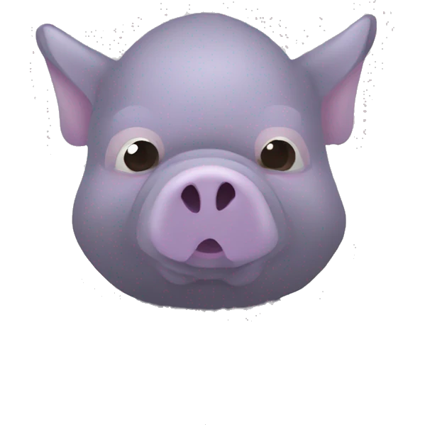 Lavender gray Pig darth Vader mask face pig armadillo trotting darth Vader fanned tail feathered tail pig armadillo darth Vader face emoji