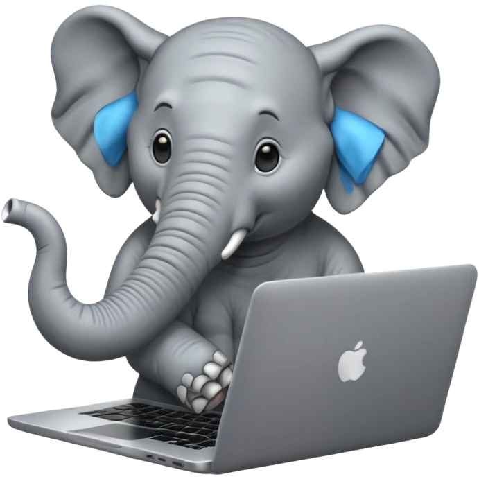 an elephant with a laptop emoji