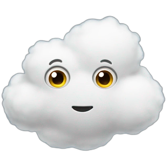 a fluffy round cloud with eyes emoji