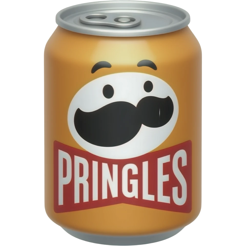 die dose von pringles mit einem fragezeichen logo und schrift emoji