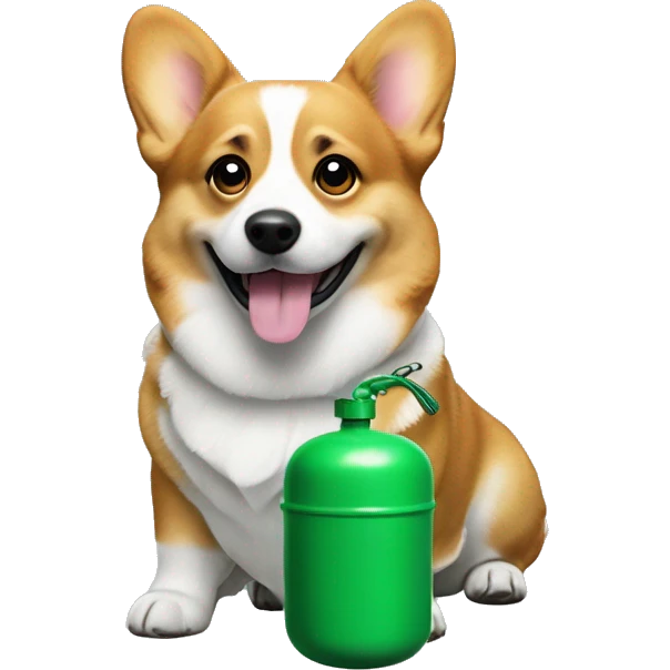 Corgi with green gas next to it emoji