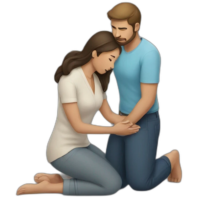Man and woman on knees emoji