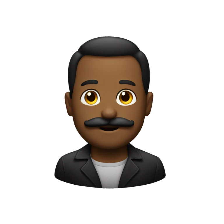 homme noir avec une petite moustache emoji