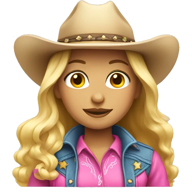 Pink cowboy blonde girl emoji