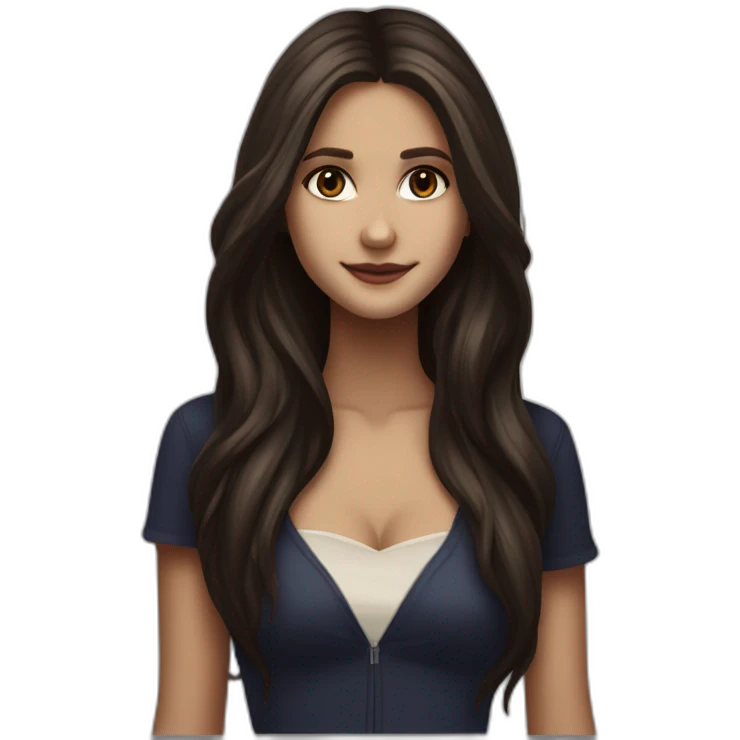 Elena Gilbert un vampire diares with long hair by Nina dobrev emoji