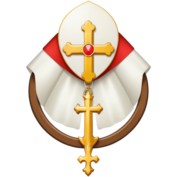 Pope's emblem with a touch of red emoji