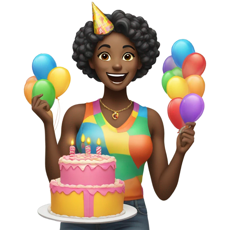 Black lady birthday  emoji