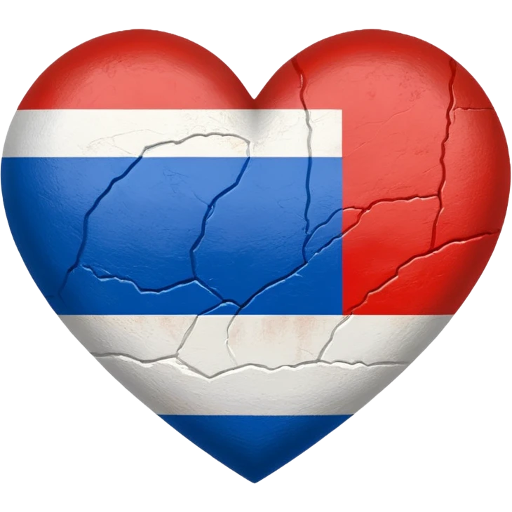 Heart painted in the colors of the Russian flag emoji