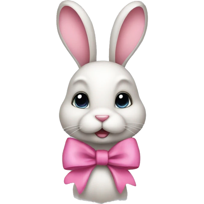 A bunny with a pink bow  emoji