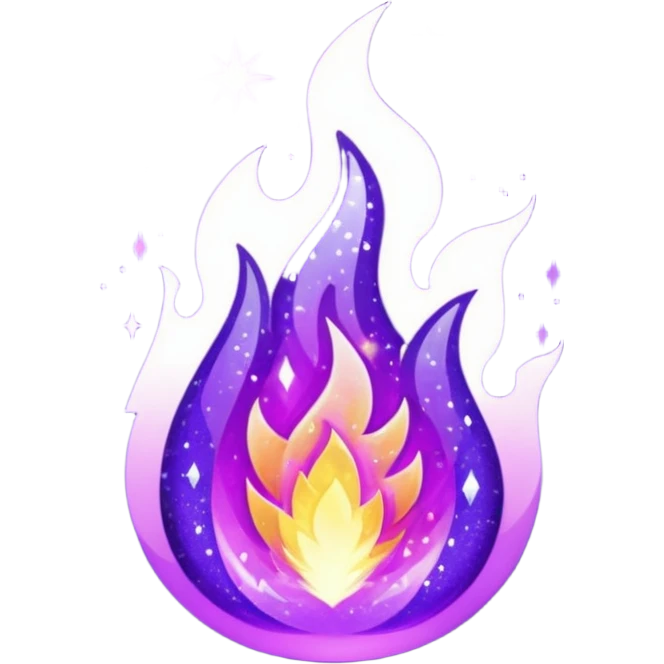 glitter purple fire emoji