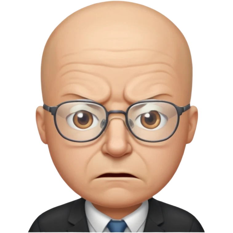 angry bald teacher with glasses emoji