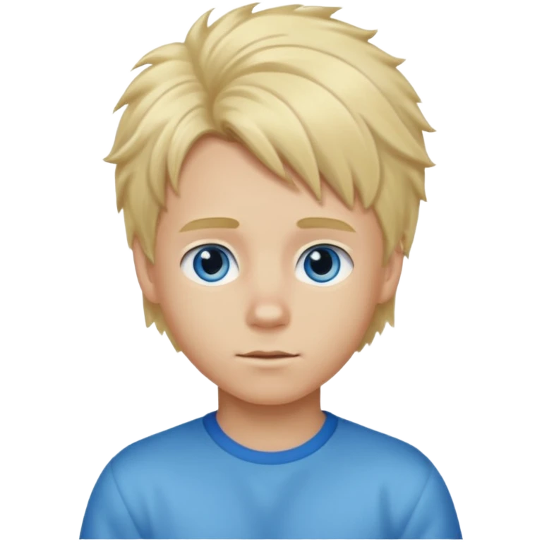 A blonde boy with long fluffy hair only in the front  with it short on the sides emoji
